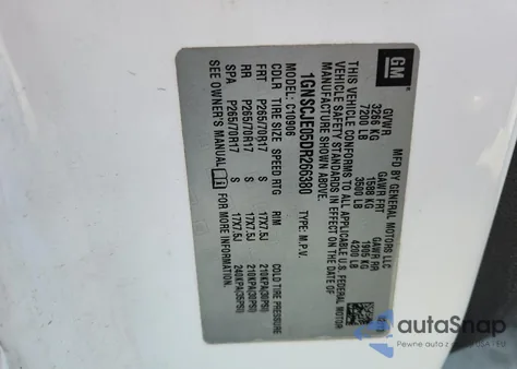 2013 Chevrolet Suburban C1500 Lt from USA, damaged, VIN 1GNSCJE05DR266380